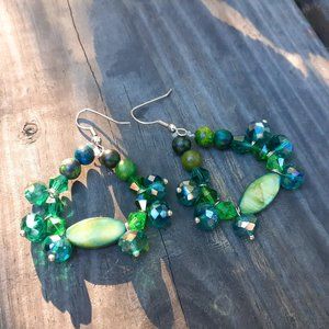 ABALONE Chrysocolla FACETED Earrings